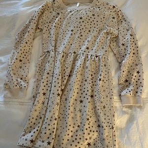 Rylee + Cru long sleeve cotton dress with gold stars size 12-14y